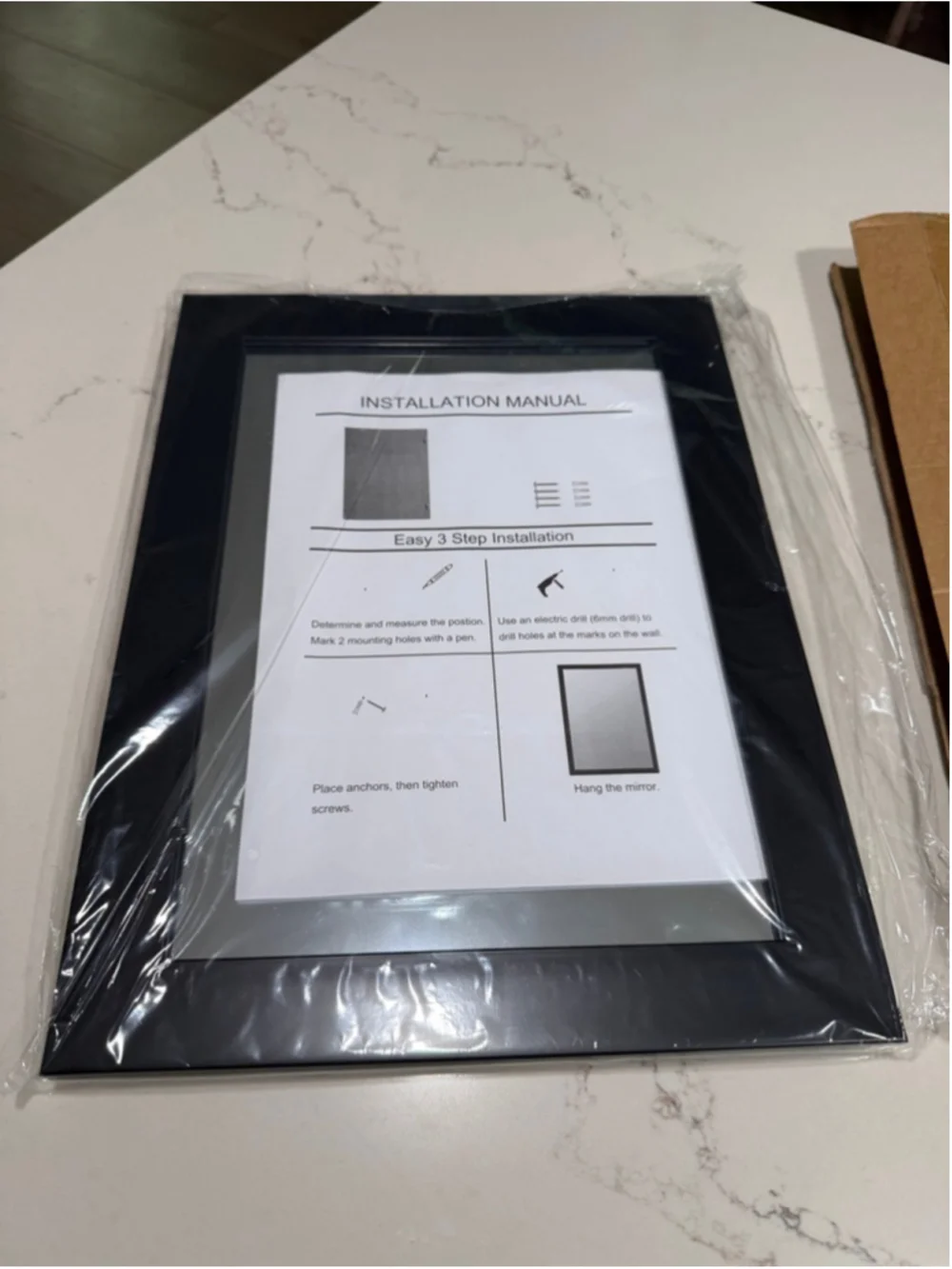 NEW Black Rectangular Wall Mirror 12